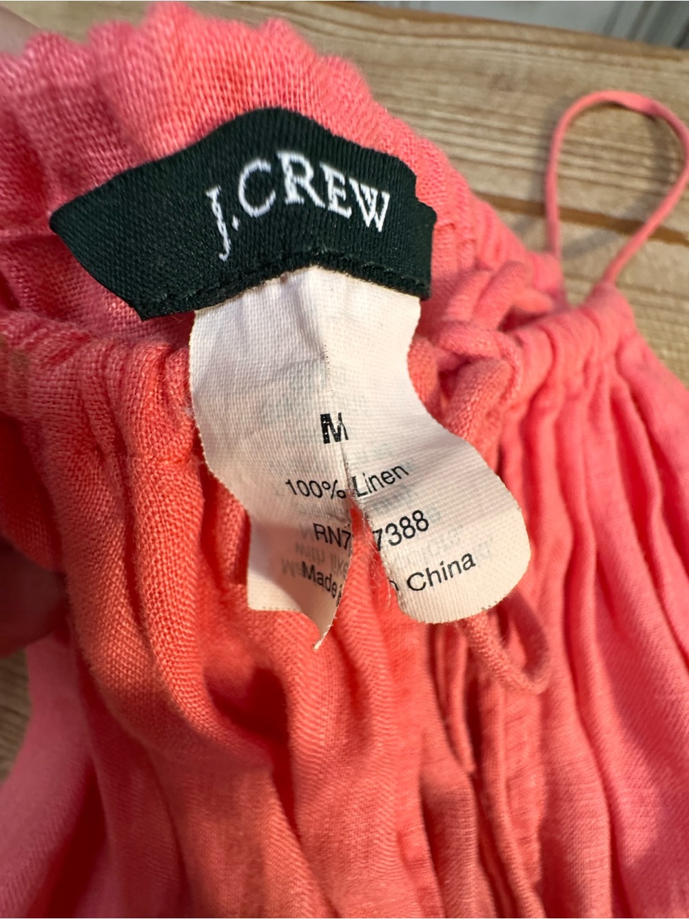 J.Crew 100% Linen Coral Halter Dress | Size M | Summer Resort - Picture 4 of 4